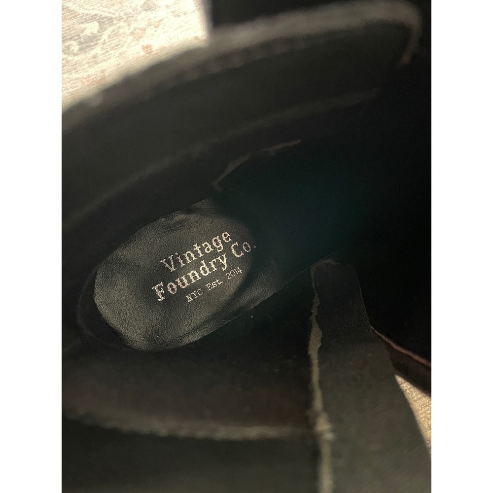 Vintage Foundry Co. Artemisia Ankle Boots Womens Black Suede Buckle Block Heel - Picture 11 of 14
